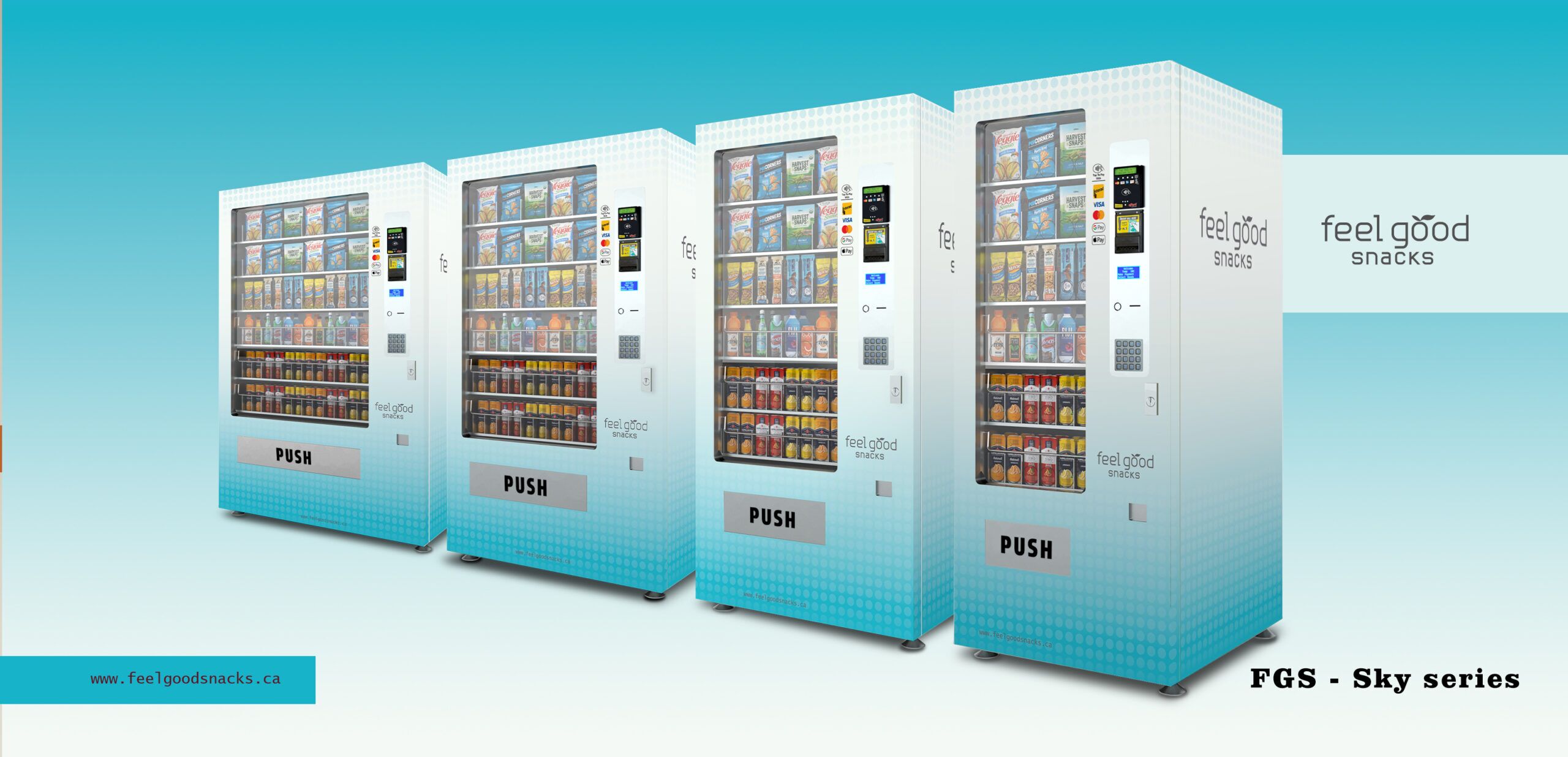 Feel Good Snacks FGS Sky Series vending machines